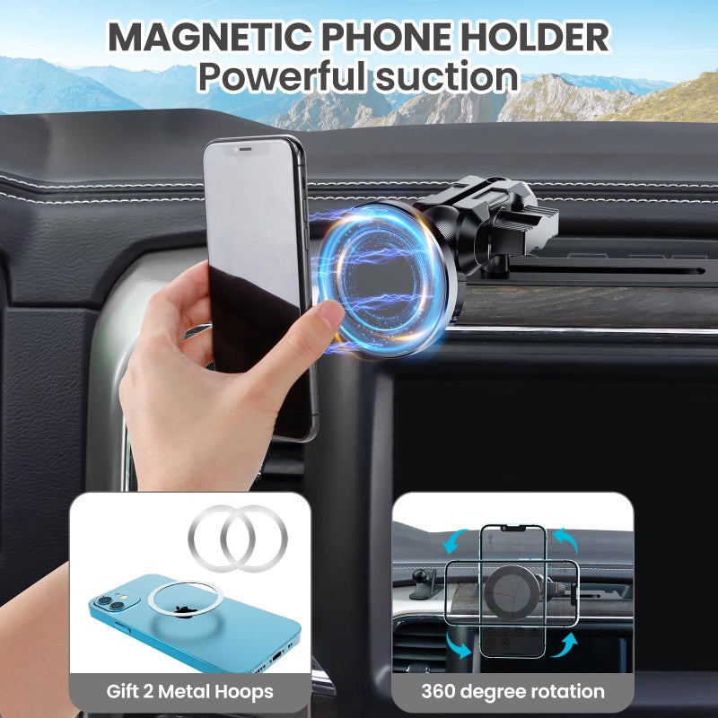 SwiftGaze Metal Magnetic Phone Mount for 2013-2018 RAM 1500/2500/3500 & 2019+ RAM Classic  OEM Holes Screws Install Super Stable for Off Road Bumpy Road Dodge 1500 Phone Holder Cool Ram Accessory - Image 4